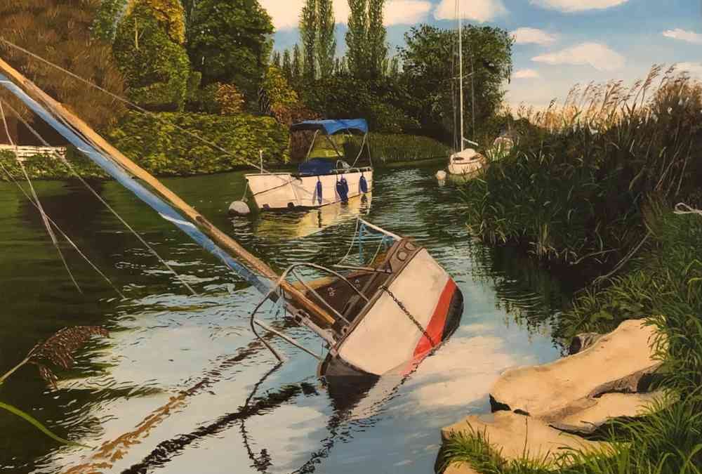 Capsized Yacht Wareham Dorset